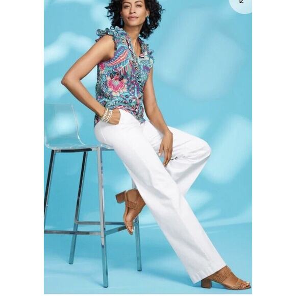 Talbots Wide Leg Jeans White Full Length Plus Petite Women’s 20W P New NWT $129 - Picture 1 of 12